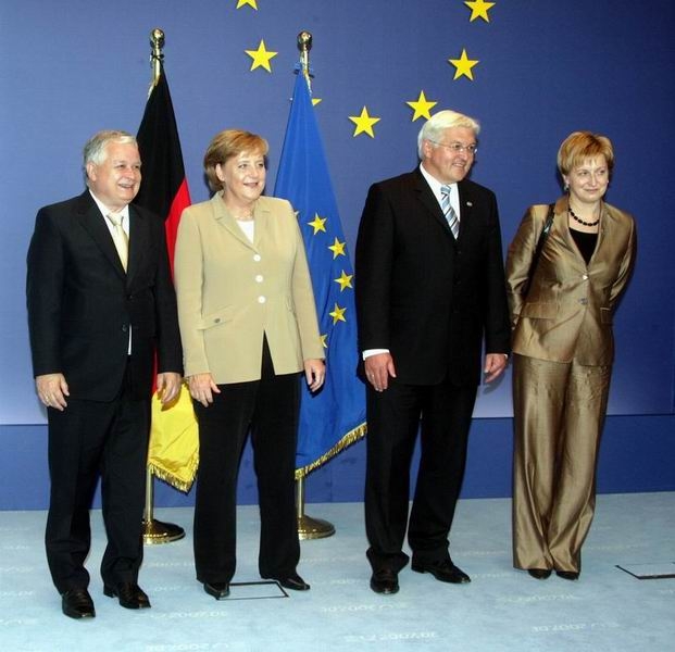 Angela Merkel y Frank-Walter Steinmeier durante la presidencia alemana del Consejo de la Unión Europea.