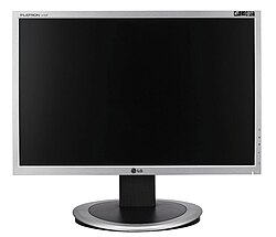 Monitor LCD moderno mostrando elementos gráficos