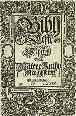 Portada de la Biblia de Kralice