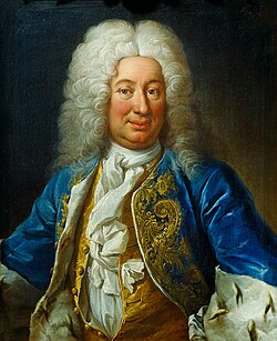 Retrato histórico de Federico I de Hesse-Kassel, comandante de las fuerzas imperiales en la batalla.