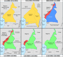Desarrollo territorial de Camerún entre 1901 y 1972