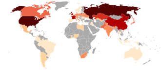 Representación cartográfica global de las reservas de uranio enriquecido utilizable en armas