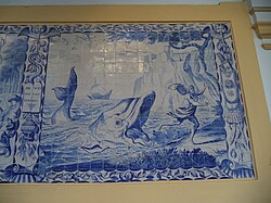 Cerámica mural sobre Jonás en Sevilla