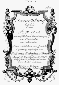 Portada de la primera edición de las Variaciones Goldberg de Bach