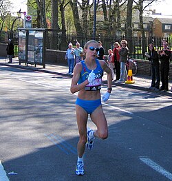 Paula Radcliffe en el maratón de Londres de 2005