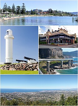 Vista panorámica de la zona costera de Wollongong