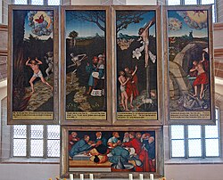 Detalle de retablo en la iglesia de San Wolfgang