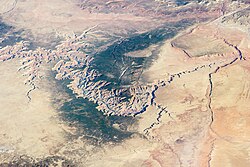 Fotografía del Gran Cañón desde el espacio