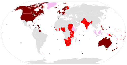 Mapa de la condición oficial de las lenguas germánicas