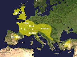Mapa histórico de la extensión europea de los pueblos celtas y galos