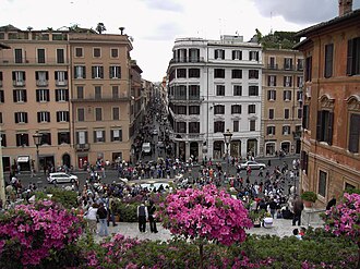 Ubicación y mapa esquemático de la Via Condotti en Roma