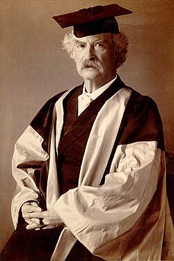 Mark Twain recibiendo el título de doctor honoris causa en Oxford