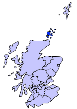 Localización de las islas Orcadas en Escocia