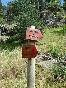 Señal bilingüe en Benasque