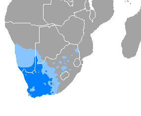 Extensión geográfica del afrikáans
