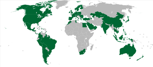 Mapa de distribución y presencia internacional de las tiendas Starbucks
