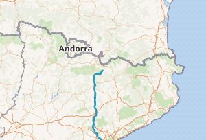 Mapa de la cuenca del río Llobregat