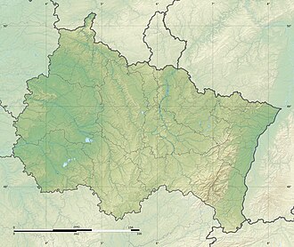 Ubicación de la Cordillera de los Vosgos en la región de Gran Este