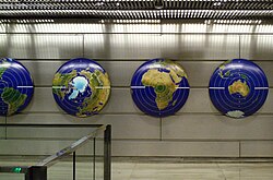 Obra artística en la estación de metro