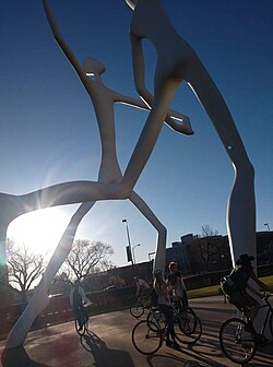 Ciclistas en un evento urbano