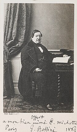 Fotografía de Gioachino Rossini tomada por Nadar en 1861