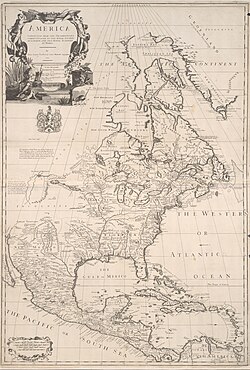 Mapa británico de América del Norte impreso en 1710