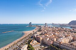Vista aérea del barrio de La Barceloneta
