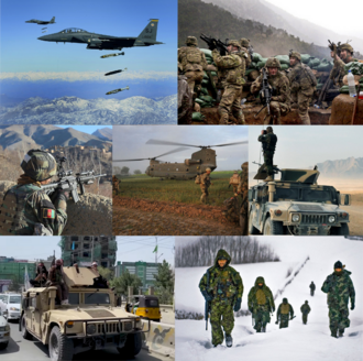 Diversas operaciones militares y tropas en el conflicto afgano.