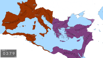 Animación de la evolución territorial bizantina
