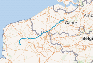 Mapa geográfico de la ubicación del río Lys