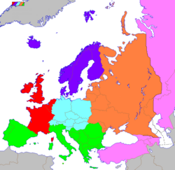Mapa de regiones culturales de Europa