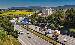 Vista general de un tramo de la autopista AP-7