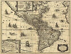 Antiguo mapa de América elaborado por Hondius