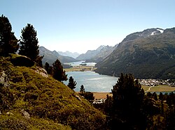 Lagos de Sils y de Silvaplana en la Alta Engadina