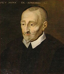 Retrato de Pierre de Ronsard realizado por un artista desconocido alrededor de 1620.