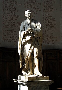 Estatua de Isaac Newton en el Trinity College de Cambridge.