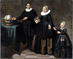 Retrato de Abel Tasman, su mujer e hijas