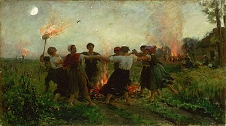 Pintura clásica que representa la Fiesta de San Juan