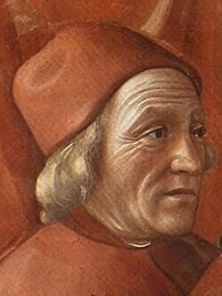 Detalle de Marsilio Ficino en un fresco