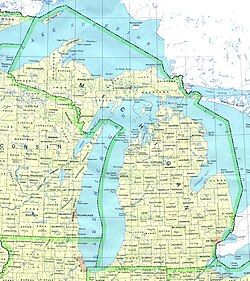 Mapa de los 83 condados de Míchigan