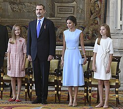 Los reyes Felipe y Letizia con sus hijas