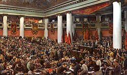 Inauguración del II Congreso de la Internacional Comunista en 1920