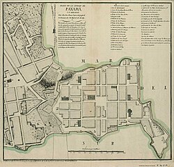 Antiguo plano cartográfico de la ciudad de Panamá y su arrabal