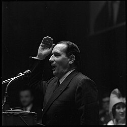 Mitterrand en un mitin político