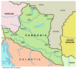 Mapa de la provincia Pannonia antes de su división