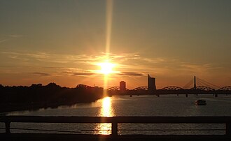 Puesta de sol en el Daugava