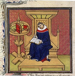 Miniatura de Eginardo biógrafo de Carlomagno