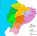 Mapa de los dialectos de Ecuador