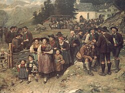 Campesinos del Tirol, pintura de Franz Defregger