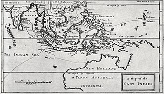 Mapa histórico de las Indias Orientales datado en el año 1697